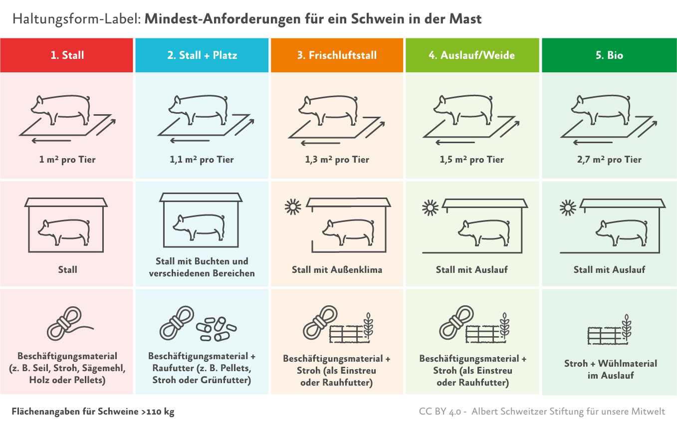 Infografik Haltungsform-Kennzeichnung Schweine