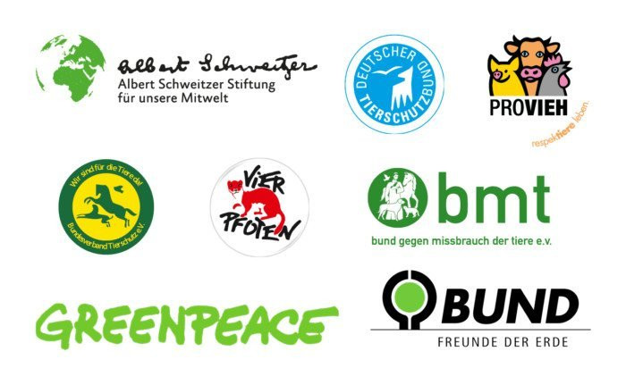 Logos von 8 Tierschutzorganisationen