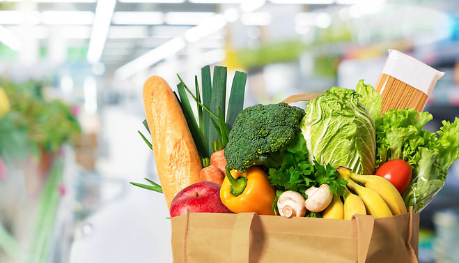 Obst und Gemüse im Supermarkt